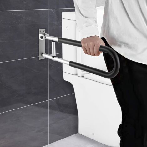 Foldable Bathroom Toilet Handrail Grab Bars,3.6 Inch Safety Hand Rail for Seniors Elderly Disabled,Wall Mounted Toilet Safety Support (1/5)
