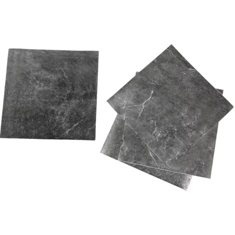 Tile Stickers, 32 Pieces of Self-Adhesive Floor Coverings, PVC Floor Tiles for Living Rooms, Bedrooms, Dining Rooms, Kitchens, Laundry Rooms, 30 x 30 cm (Black)