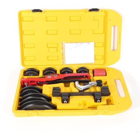 Manual Tube Bender Kits Ø6mm-22mm Bender Metal Sheet Roll Bending Rolling Machine Roll Pipe Bending Tool Portable Copper Pipe Bending Machine Hand Tool Copper Tubing Bending Tools