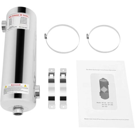 60kW Stainless Steel Swimming Pool Heat Exchanger, Tube Shell Heat Exchanger, 485 x 134 mm Pool Heating