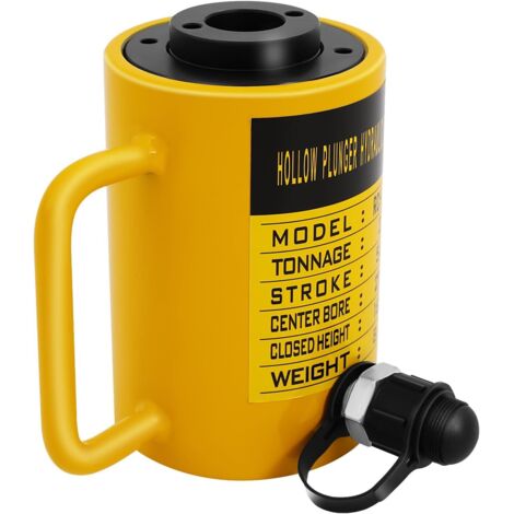 Heavy Duty Jack, 20 Ton Hydraulic Jack Cylinder Oil Pump Hydraulic Cylinder Lifter Hollow Cylinder Ram, for Bending, Straightening and Pulling on Trucks, Tractors and Heavy Equipment