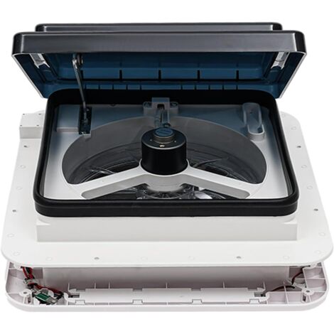 Roof Vent Fan Camper Van Motorhome With LED Light White RV Caravan Skylight Hatch Ventilation For Shower Exhaust Tool Universal Caravan Ventilation Exhaust Fan Manually Operated Opening Size 28x28cm