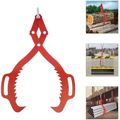 0-25" 1000kg Carbon Steel Log Carrier Log Tongs Log Lifting Hook Timber's Tongs forestry clamp w/ Handle