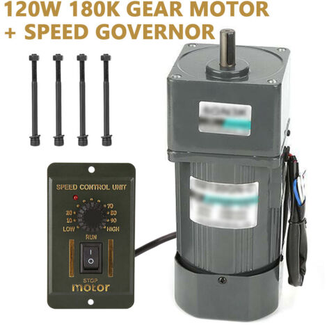 180K AC Gear Motor Electric Motor CW/CCW Variable Speed Controller 220V 120W