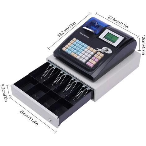 thumbnail image 2 of SENDERPICK 48-Key Electronic Cash Register With LED Display And Cash Drawer – 3-Year Warranty 2 of 6