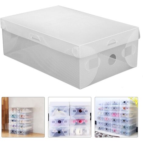 20Pcs Shoe Box With Lids Space-Saving Folding Shoe Rack Stackable Shoe Storage Box (1/5)