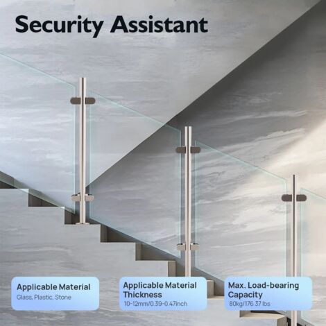 110cm Stainless Steel Glass Balustrade Post Railing, Durable Round Pipe Handrail For Indoor And Outdoor Use
