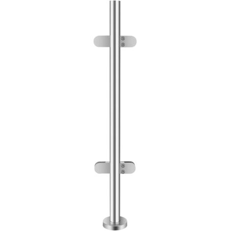 Glass Railing Post, Mid Post Balustrade, Stainless Steel Railing Fence Pole Handrail Fencing, for Balcony Deck Stairs Glass Panels Post (90cm, Mid Post)