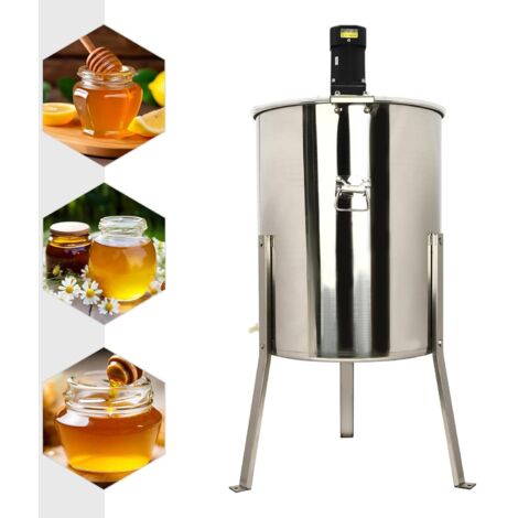 Electric Honey Extractor, 8 Frames Honey Spinner Extractor, Stainless Steel Beekeeping Extraction 140w 220V Honeycomb Drum Spinner with Lid, Beekeeping Extractor Equipment