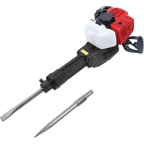 52CC 2-Stroke Petrol Demolition Hammer, Single Cylinder Gas Concrete Breaker Kit, Heavy Duty Post Driver, Chisel Hammer, Portable Gas Petrol Powered Jack Hammer