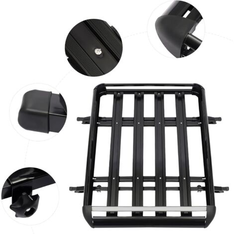 Universal Roof Rack Cargo Car Top Luggage Carrier Basket Railing Travel ...