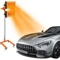 Infrared Paint Curing Lamp, 2 x 1000W Infrared Dryer with Timer, Dryer Heater Short Wave Body Panel Curing Light Car Baking Paint Tool for Automotive Repair