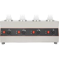 Commercial Electric Sauce Warmer, 640W Electric Sauce Warmer with Sauce Bottles, Stainless Steel Jam Heat Preservation 30-85°C Temperature Adjustable for Caramel, Chili, Curry, Butter, Sauces