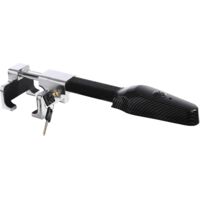 Car Steering Wheel Lock Heavy Anti-Theft Device Car Steering Wheel Lock W/ Alarm, for Car, Retractable, Universal Fit, Black