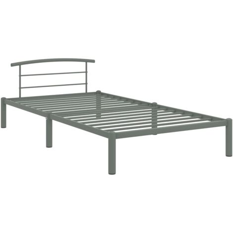 284663 vidaXL Bed Frame without Mattress Grey Metal 100x200 cm