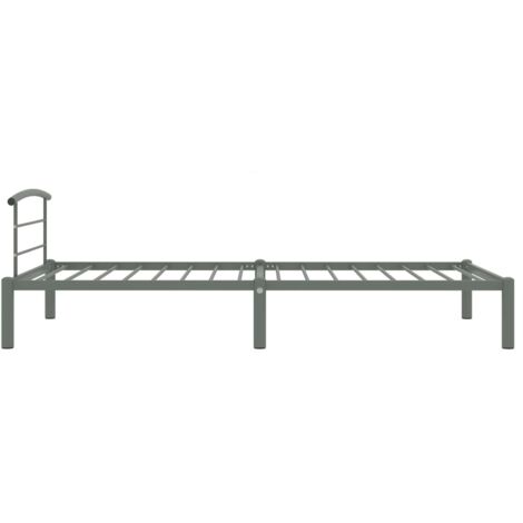 284663 vidaXL Bed Frame without Mattress Grey Metal 100x200 cm