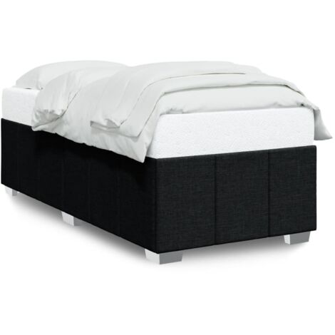 vidaXL Bed Frame without Mattress Black 90x190 cm Single Fabric