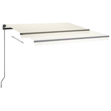 vidaXL Manual Retractable Awning with LED 3x2.5 m Cream