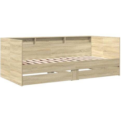 vidaXL Daybed with Drawers without Mattress Sonoma Oak 90x190 cm Single