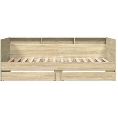 vidaXL Daybed with Drawers without Mattress Sonoma Oak 90x190 cm Single
