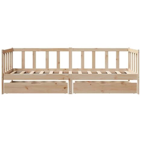 vidaXL Daybed with Drawers without Mattress 90x200 cm Solid Wood