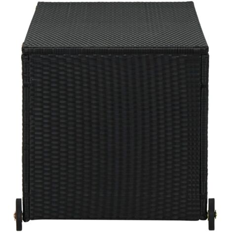 vidaXL Garden Storage Box Black 120x65x61 cm Poly Rattan
