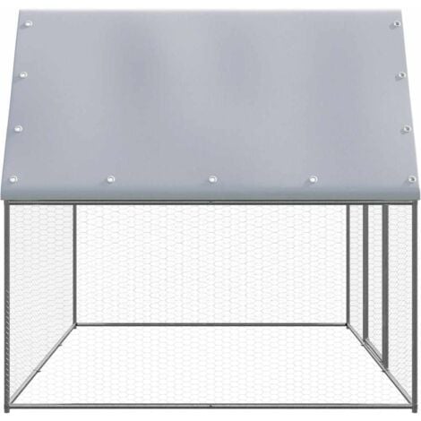 vidaXL Chicken Cage Silver and Grey 3x2x2 m Galvanised Steel