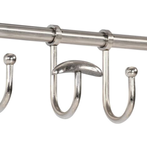 vidaXL Luggage Rack with Coat Hangers Wall Mounted Aluminium