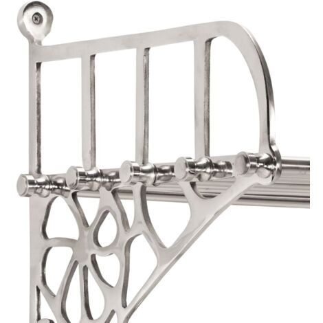 vidaXL Luggage Rack with Coat Hangers Wall Mounted Aluminium