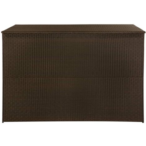 vidaXL Garden Storage Box Brown 150x100x100 cm Poly Rattan