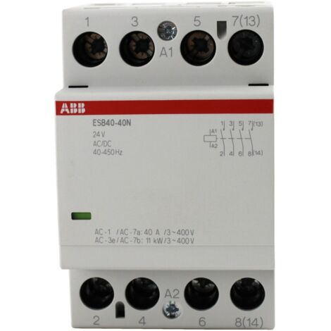 Contattore modulare 4 poli 40A NO 220VDC/400VAC ABB ESB4040N01 (1/2)