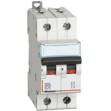 Interruttore Bticino magnetotermico 2P 25A curva B 6kA FN82B25
