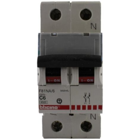 Interruttore magnetotermico 1P+N  6A 4,5KA 2 mod Bticino (1/3)
