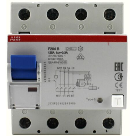 Differenziale pure classe B 0,30A 4 moduli 125A Abb (1/2)