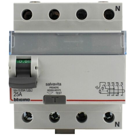 BTicino G743A25 Interruttore Differenziale Salvavita 4P Tipo A In= 25A (1/2)