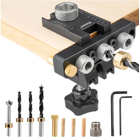 Précision poinçonnage Locator Cam Jig 3 In 1 Dowelling Jig bois trou de forage Guide