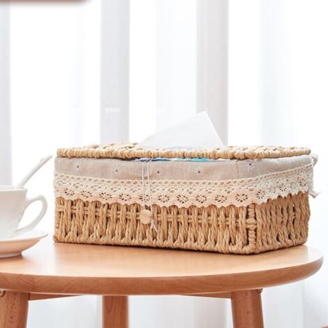 Boîte à Mouchoirs Élégante En Corde De Coton Style Nordique - Design Minimaliste Blanc Pour Maison, Bureau Et Voiture