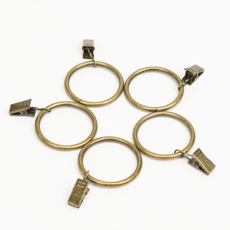 Lot De 25 Anneaux De Rideau Avec Clips Métal Argenté - Diamètre Intérieur 32 Mm, Réutilisables