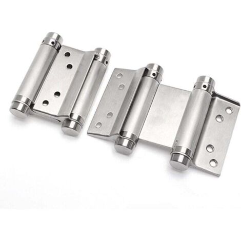 75mm Charnières À double Ressort,en Acier Inox À Double Action pour Portes Battante Charnière Fermeture Automatique pour Saloon Café Bar Pub Comptoir Porte Placard Jusqu'à 30kg (2 PCS) (1/5)