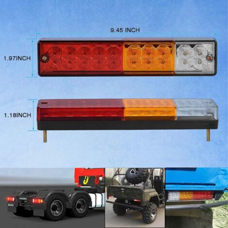 2 FEUX ARRIÈRE UNIVERSELS 12V POUR REMORQUE CARAVANE - ÉCLAIRAGE ROUGE ET STOP - NEUF SOUS EMBALLAGE