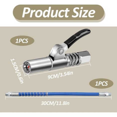 Ceisazira Embout Pompe à Graisse Manuelle Avec Coupleur Et Tuyau 30cm - Pour Tous Types De Graisseurs
