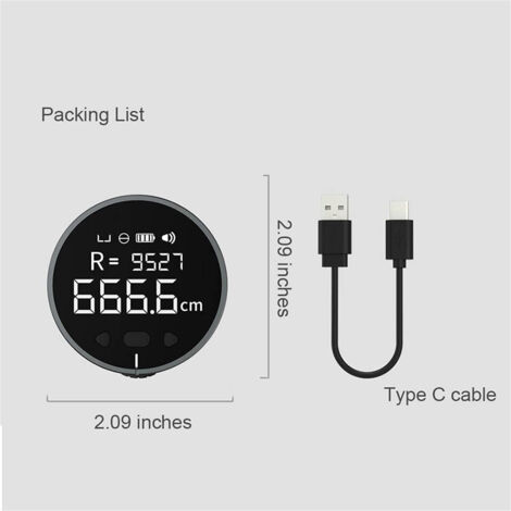 Mètre Ruban Numérique à Roue - Mesure Longue Distance Jusqu'à 99m - Écran LCD, Rechargeable - Idéal Bâtiment Et Bricolage