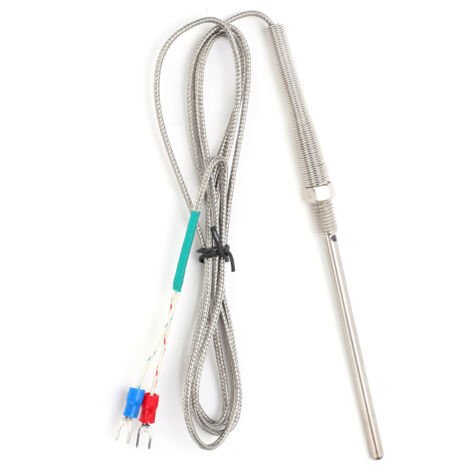 3.9in K-Type Probe Thermocouple Precise 0-800°C Temperature Test M8 Thread with 4.9ft Cable