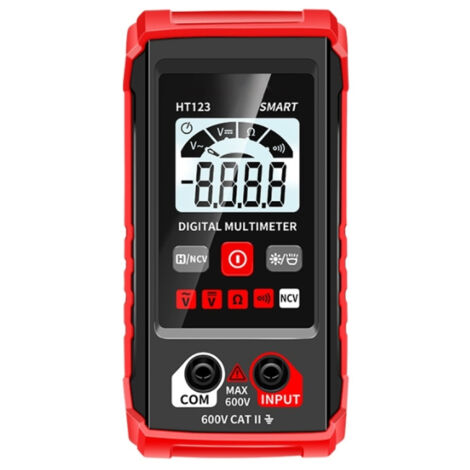 Multimètre Numérique HT-123 2000 Points De Mesure Intelligente Voltmètre à Plage Automatique Fonction De Tension Sans Contact Testeur De Tension Mesure La Tension AC/DC, La Résistance Et La Continuité (1/5)