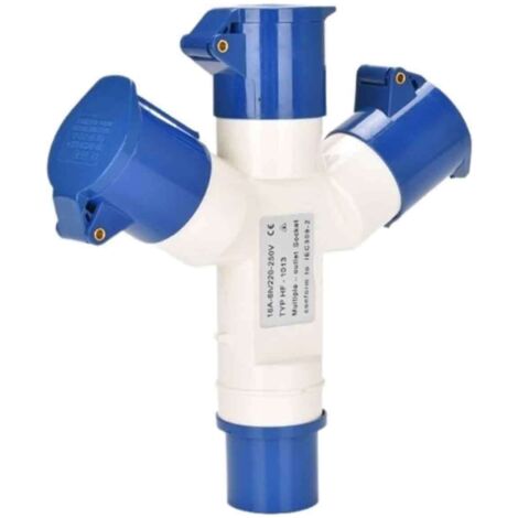 220V IP44 Prise de Courant Industrielle 16A 2P+E – Connecteur étanche avec couvercle anti-éclaboussures – Pour usage extérieur et chantier (1/5)