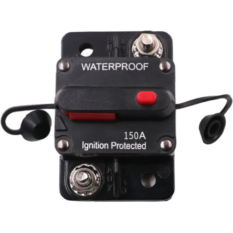 Disjoncteur de voiture 150A DC 12V-48V – Étanche avec réinitialisation manuelle – Protection pour moteur auto, bateau, vélo, audio (1/5)