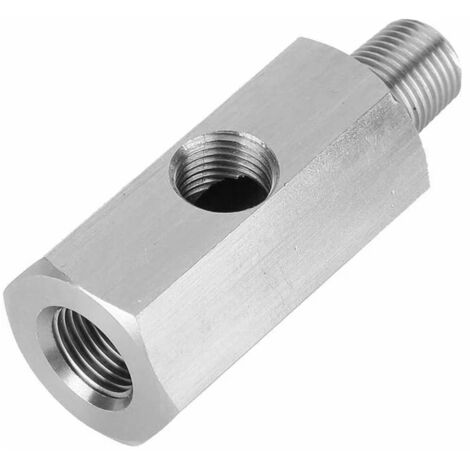 Adaptateur de capteur de pression d'huile, en acier inoxydable M10 jauge de pression d'huile T pièces à l'adaptateur NPT alimentation turbo (1/5)