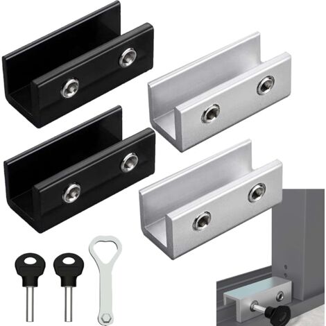 4 Pièces Serrures de Fenêtre Coulissante, Verrou Porte Coulissante Fermeture Baie Coulissante, Verrou Baie Coulissante Bloque Porte Coulissante Adaptée Aux Portes et Fenêtres Coulissantes (1/5)
