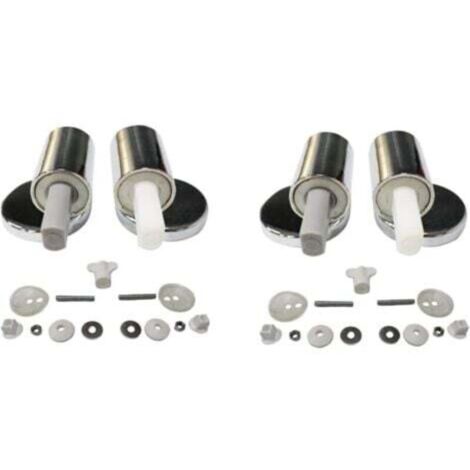 Lot de 4 charnières pour abattant WC – Alliage de zinc – Fermeture douce – Dégagement rapide – Compatible avec la plupart des toilettes (1/5)