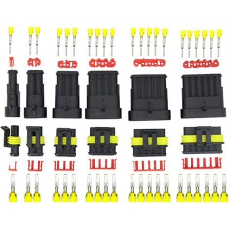 Kit de 352 connecteurs électriques étanches – 1/2/3/4 broches – Imperméable à l'eau pour moto, scooter, voiture – Installation facile (1/5)